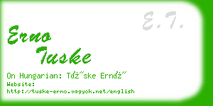 erno tuske business card